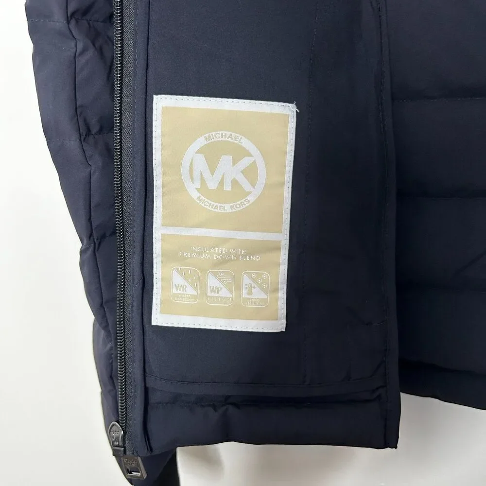 Michael Kors Navy Blue Premium Down Blend Puffer Coat Jacket Women's Size Small